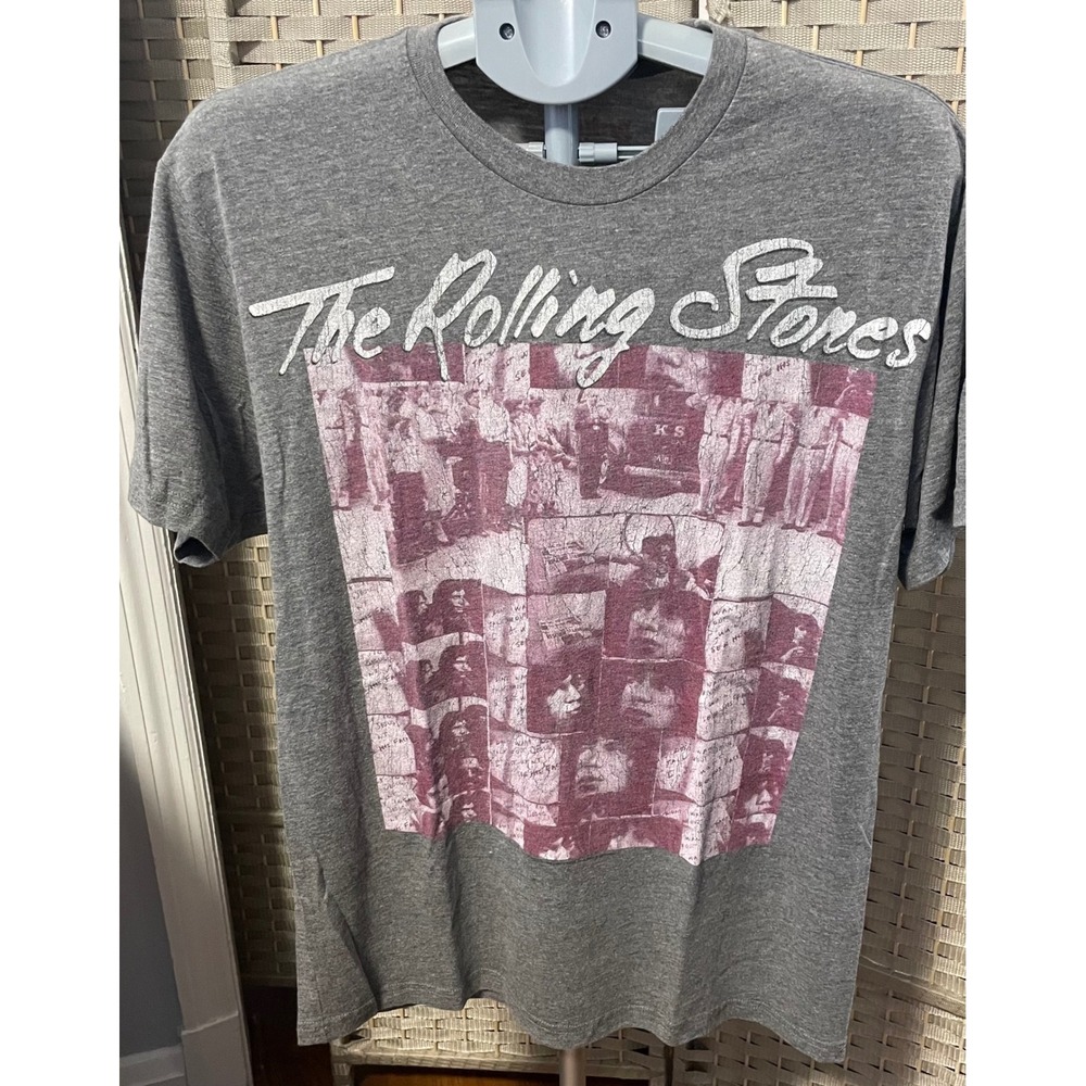 Rolling Stones Graphic T-Shirt Gray Heather Short Sleeve Rock Band Tee Large
